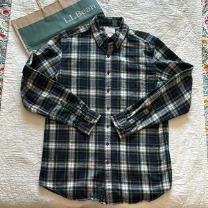LL Bean Scotch Plaid Flannel Shirt
